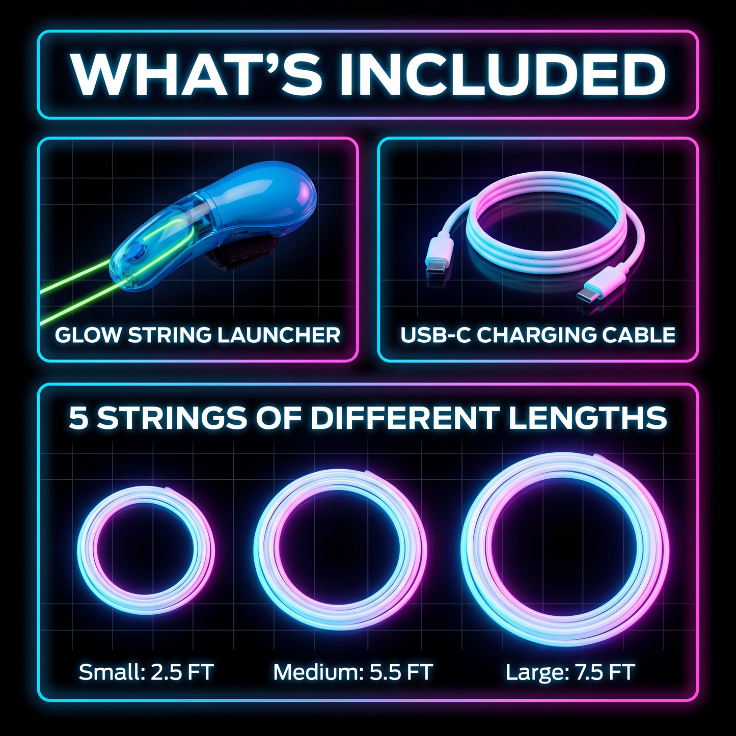 ✔ Glow String Launcher™ (Glow-In-The-Dark Web Toy)