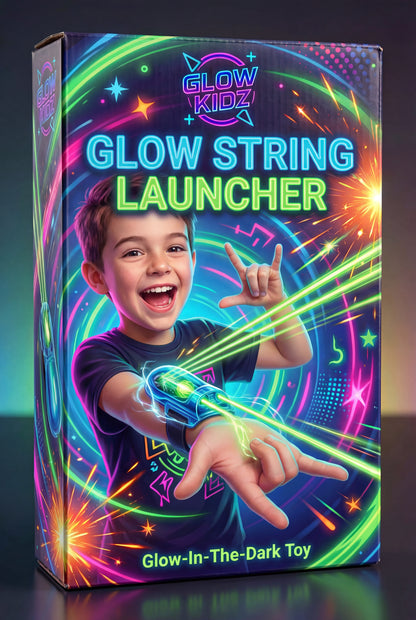 ✔ Glow String Launcher™ (Glow-In-The-Dark Web Toy)