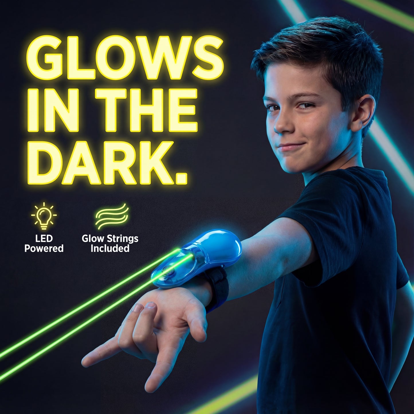 ✔ Glow String Launcher™ (Glow-In-The-Dark Web Toy)